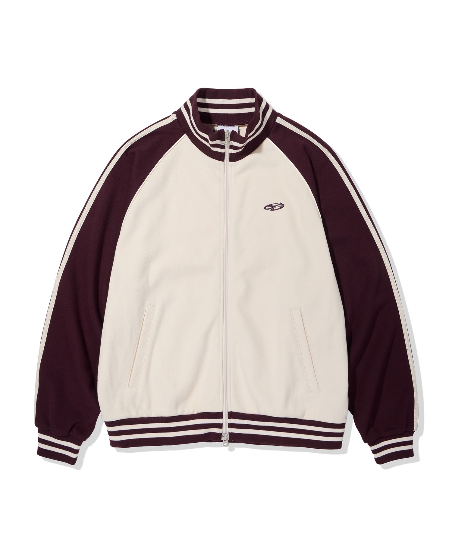 MUSINSA | 1993STUDIO Piping track pique zip-up_burgundy
