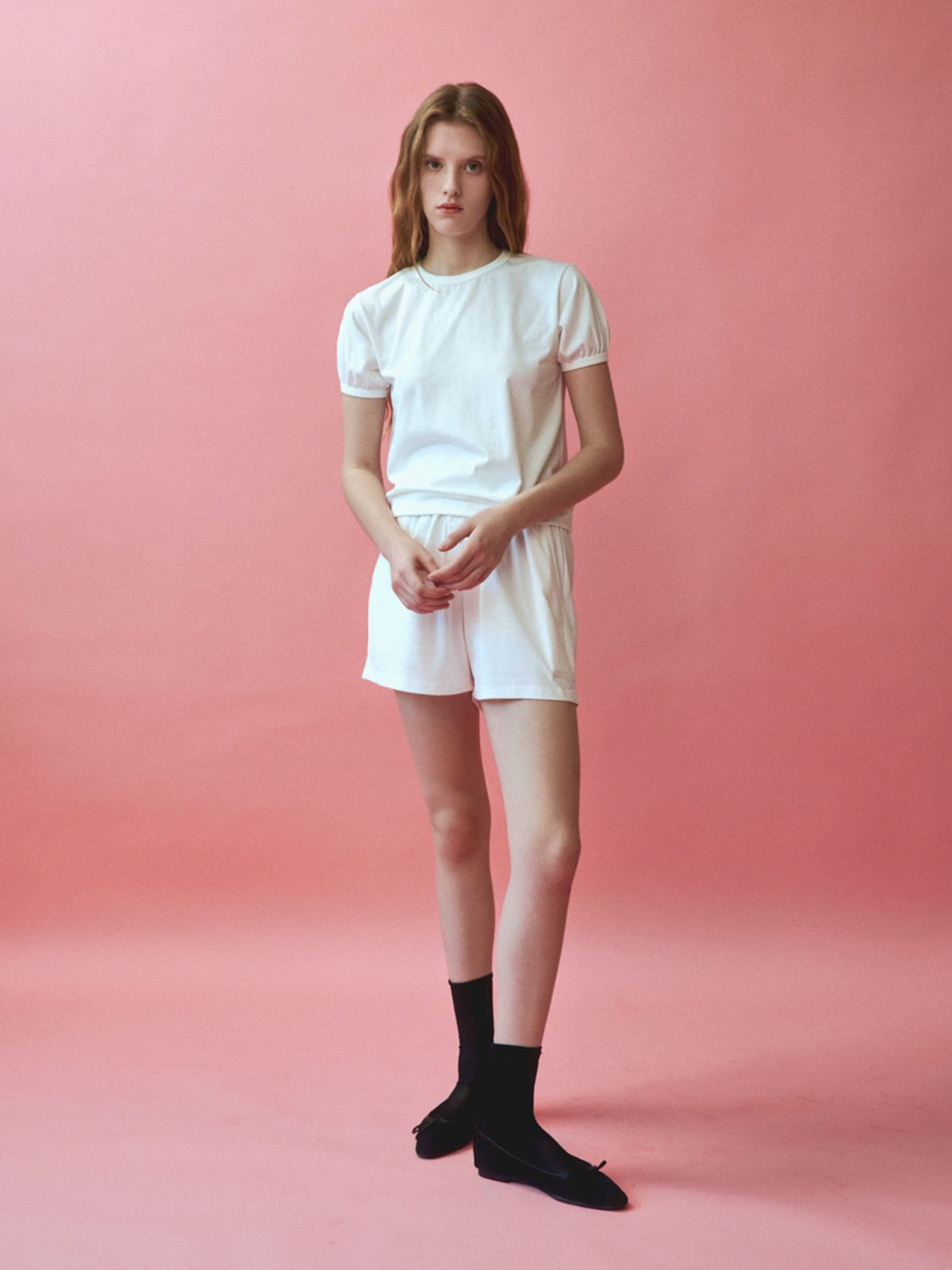 노우드(NOEUD) Essential half sleeves (Ivory)