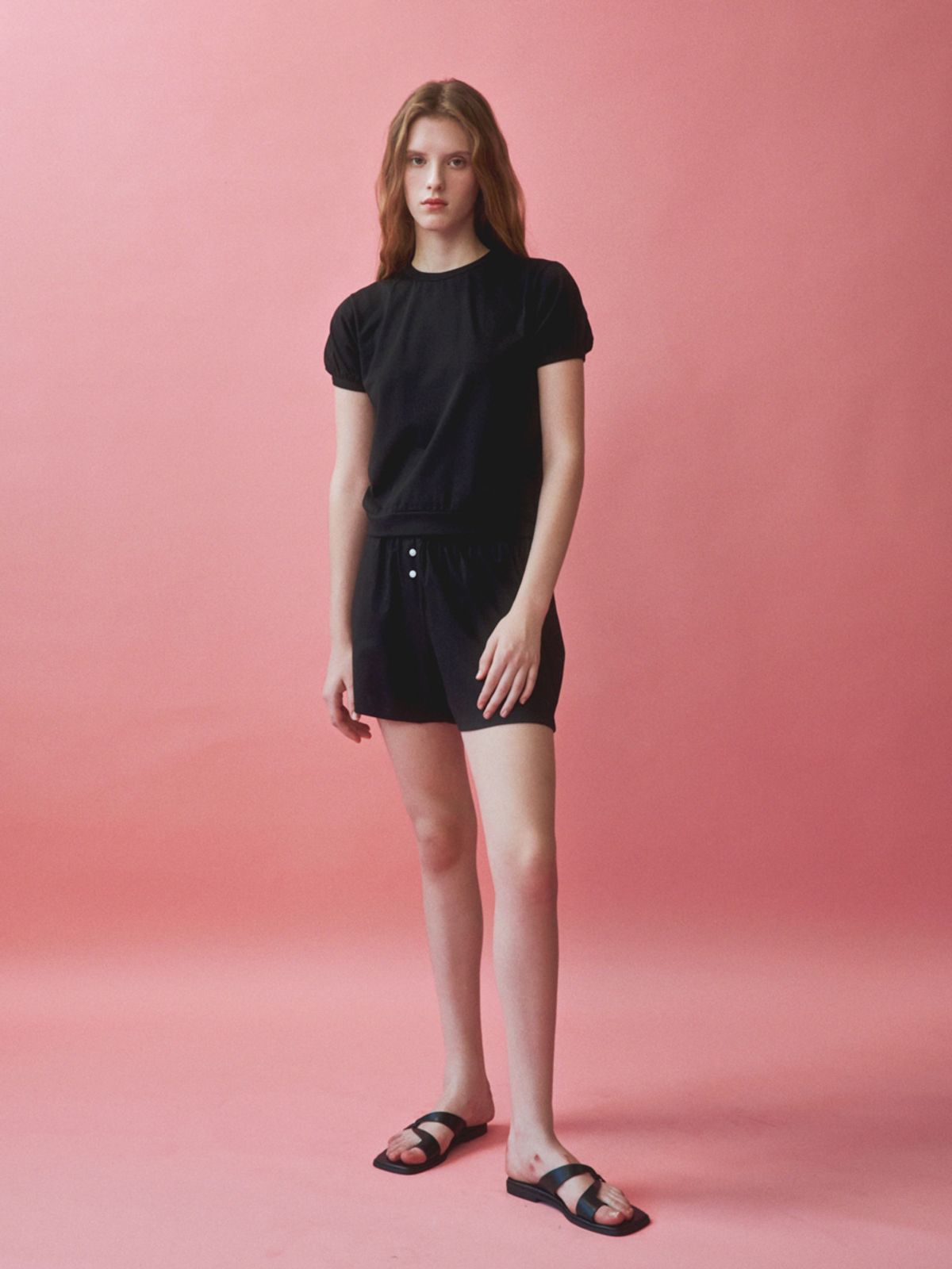 노우드(NOEUD) Essential half sleeves (Black)
