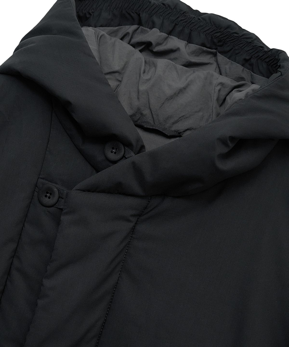러프사이드(ROUGHSIDE) Insulation Hooded Parka Ash Black