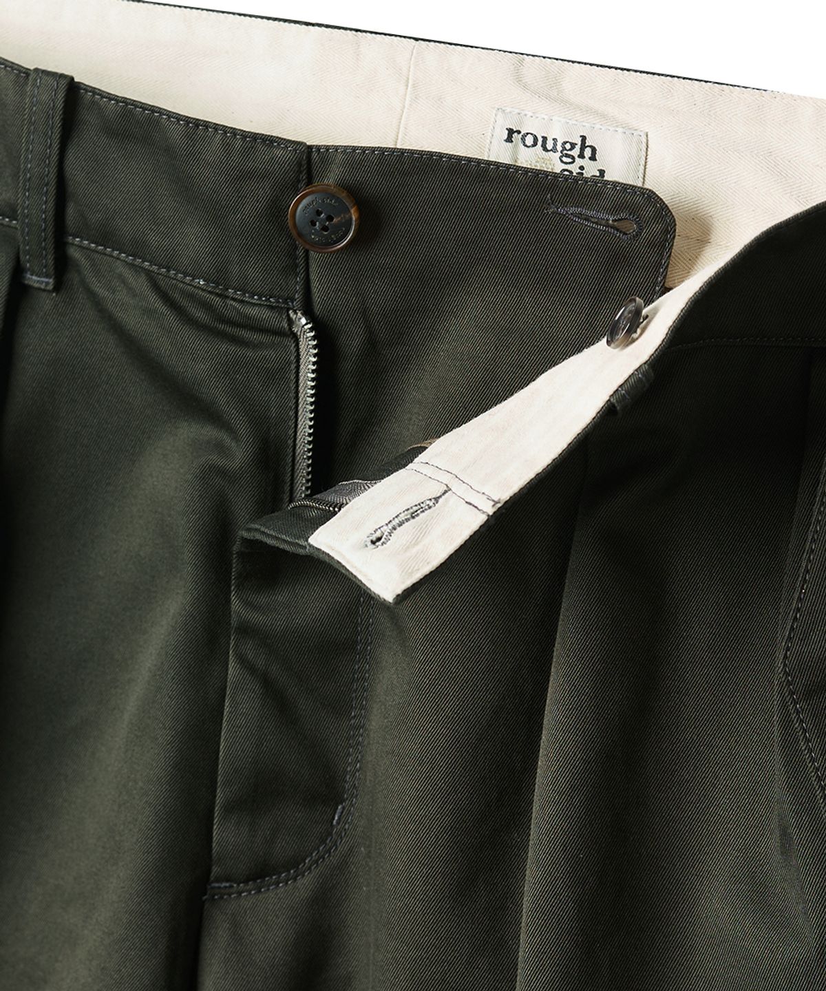 러프사이드(ROUGHSIDE) Flap Pants Dark Olive