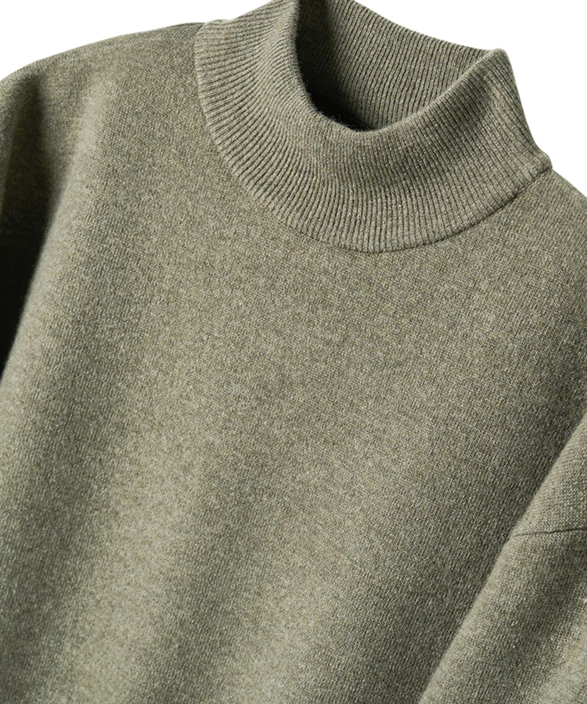 러프사이드(ROUGHSIDE) Mock Turtleneck Knit Olive