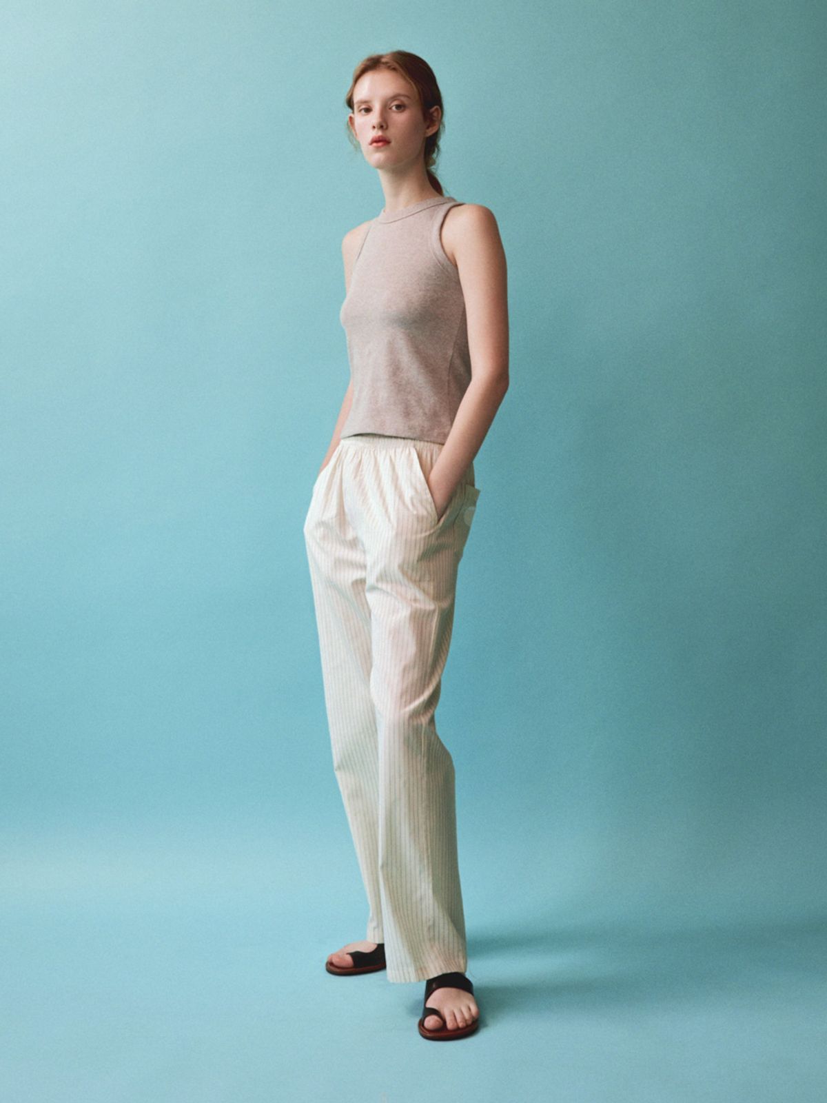 노우드(NOEUD) Essential string pants (Stripe)