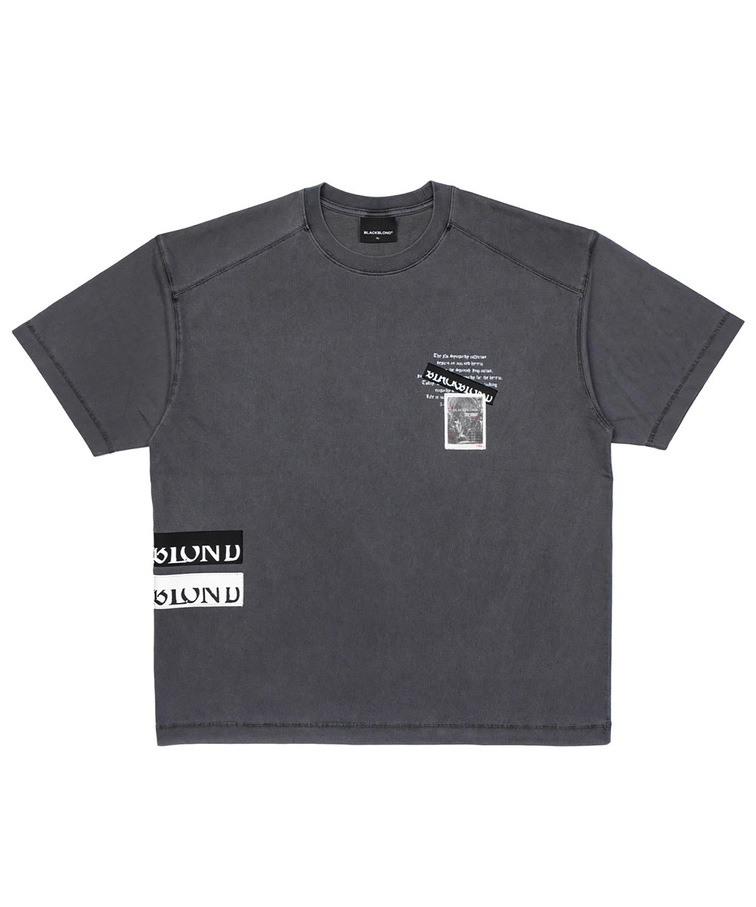 ◆BLACKBLOND◆ Vivid Chaos Patch Pigment Short Sleeve T-Shir MUSINSA | BLACKBLOND Vivid Chaos Patch Pigment Short Sleeve