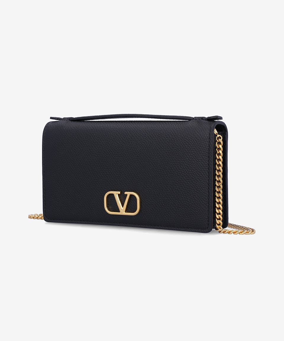21ss「VALENTINO」Black Shoulder Wallet
