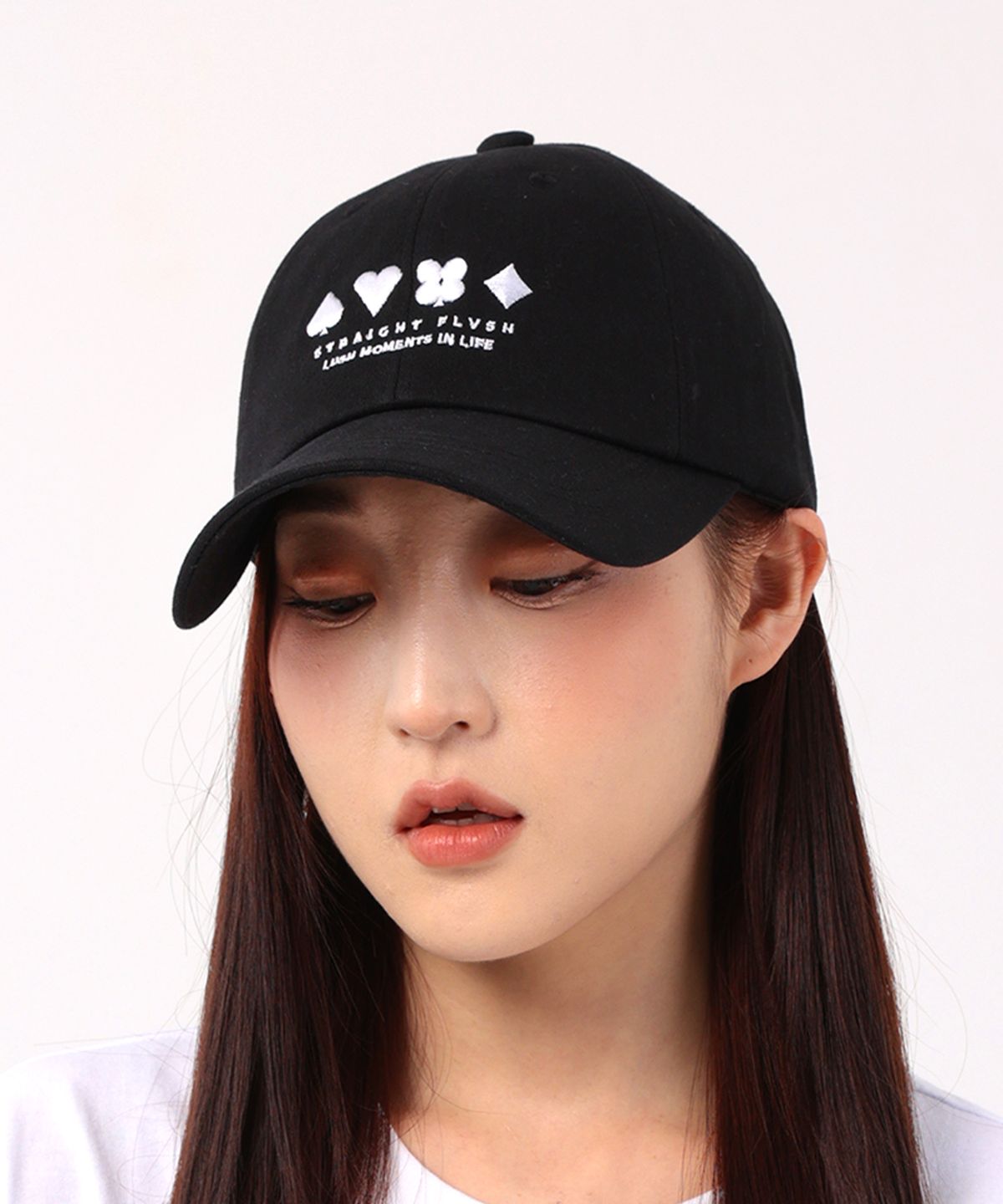 플러시(FLVSH) 블루 블랙 자수 로고 볼캡