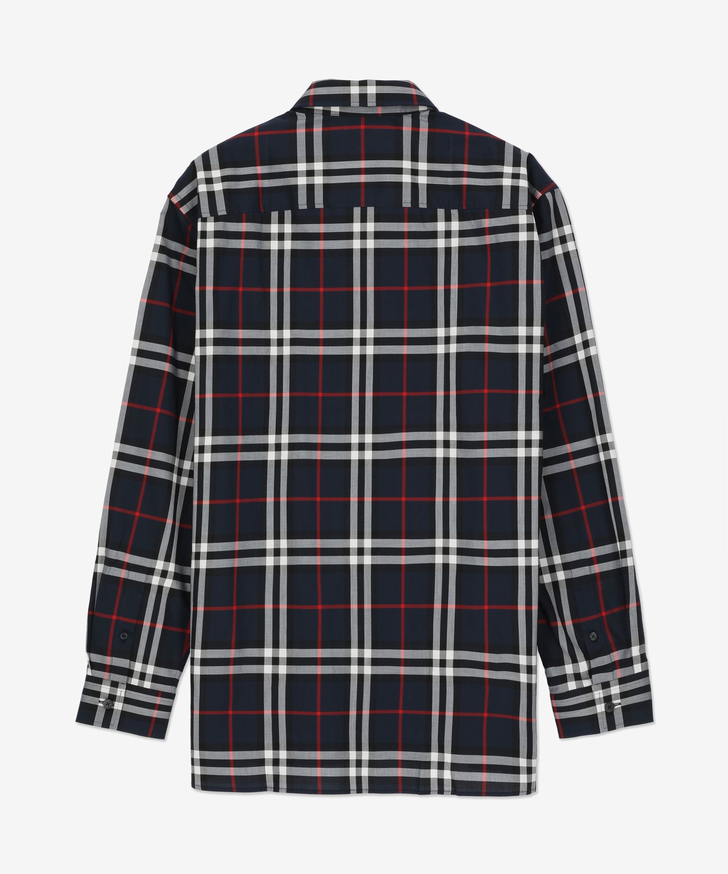 MUSINSA公式 | BURBERRY Check Cotton Regular Fit Shirt - Navy