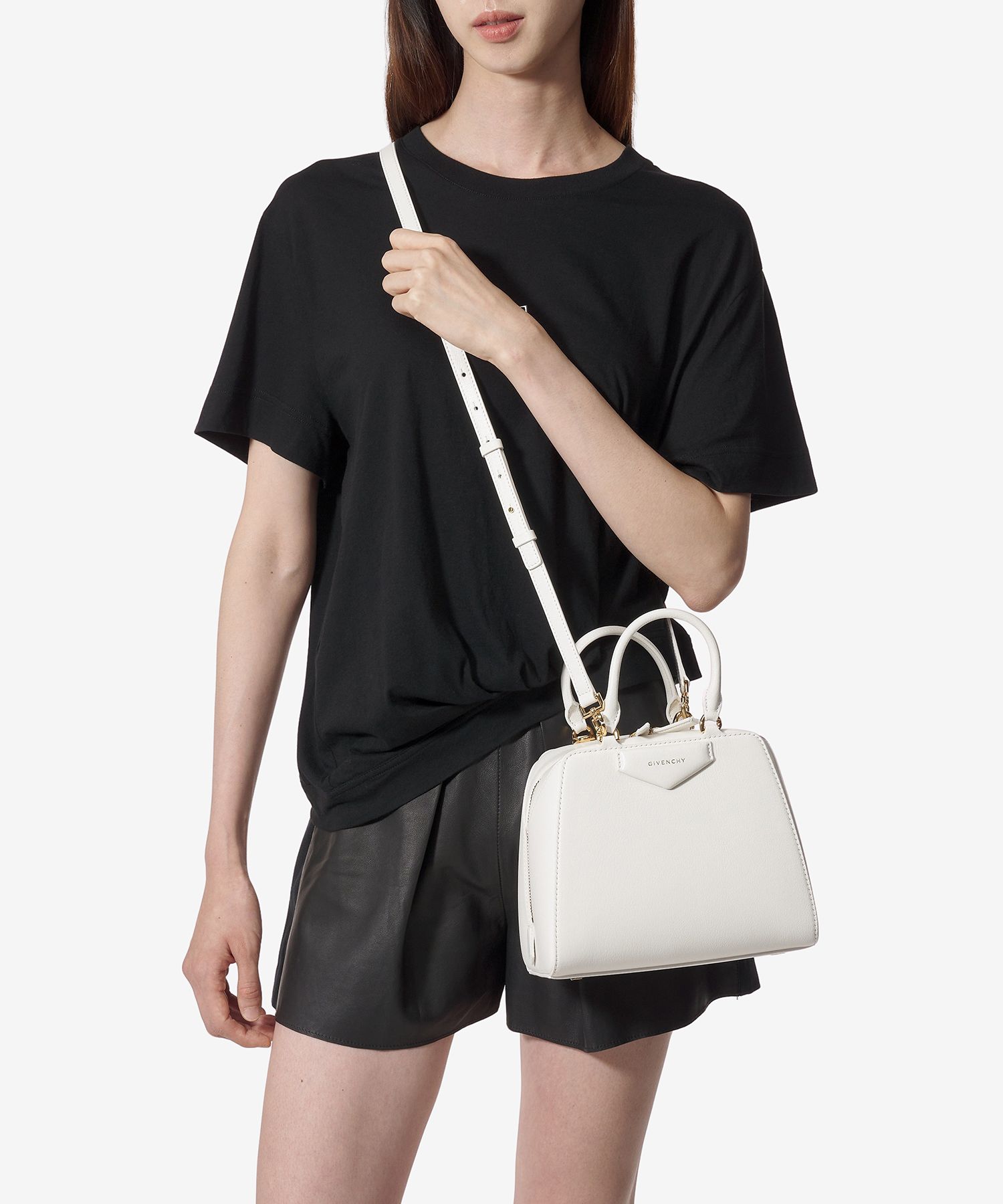 ★GIVENCHY★ Mini Antigona Cube Handbag Ivory BB50ZBB24B105 Mini Antigona Cube bag in leather in - ivory | Givenchy US