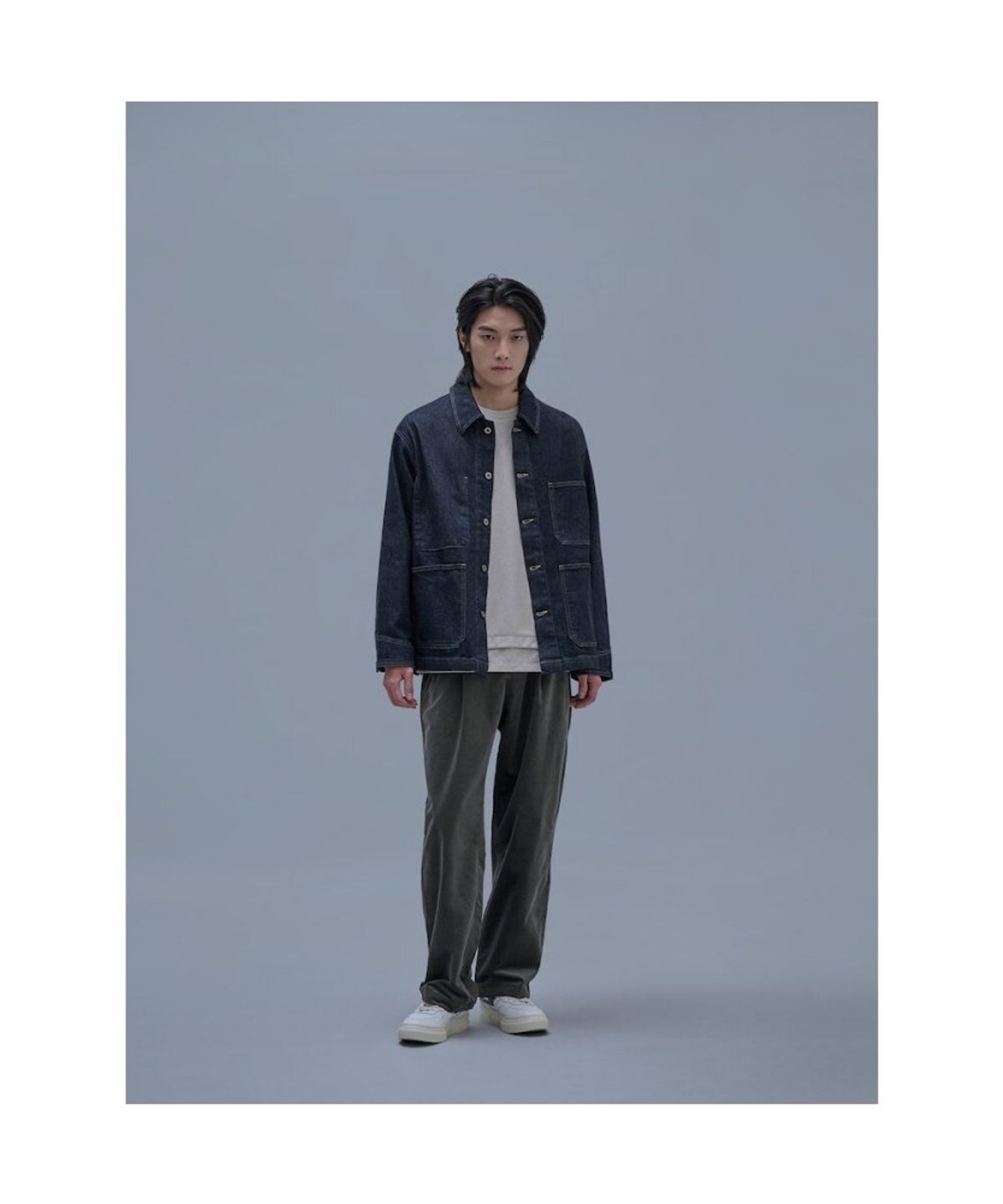 시프트지(SHIFT.G) Mallet Denim Coverall Jacket Navy