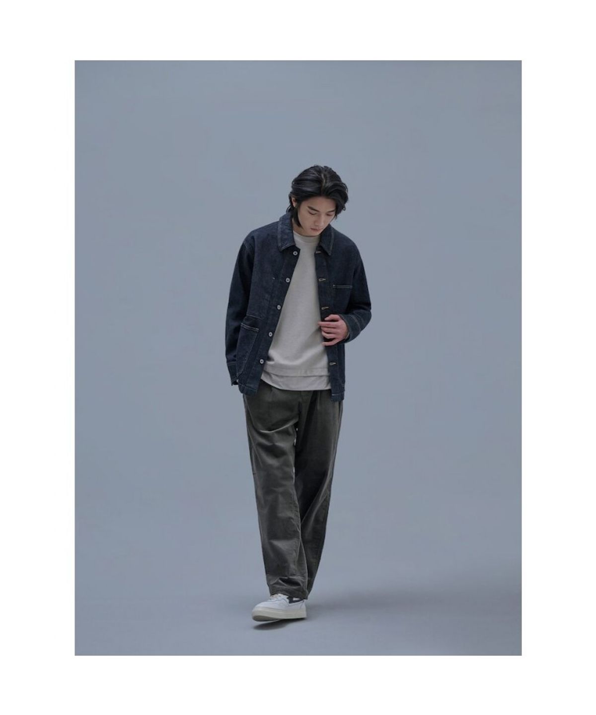 시프트지(SHIFT.G) Mallet Denim Coverall Jacket Navy