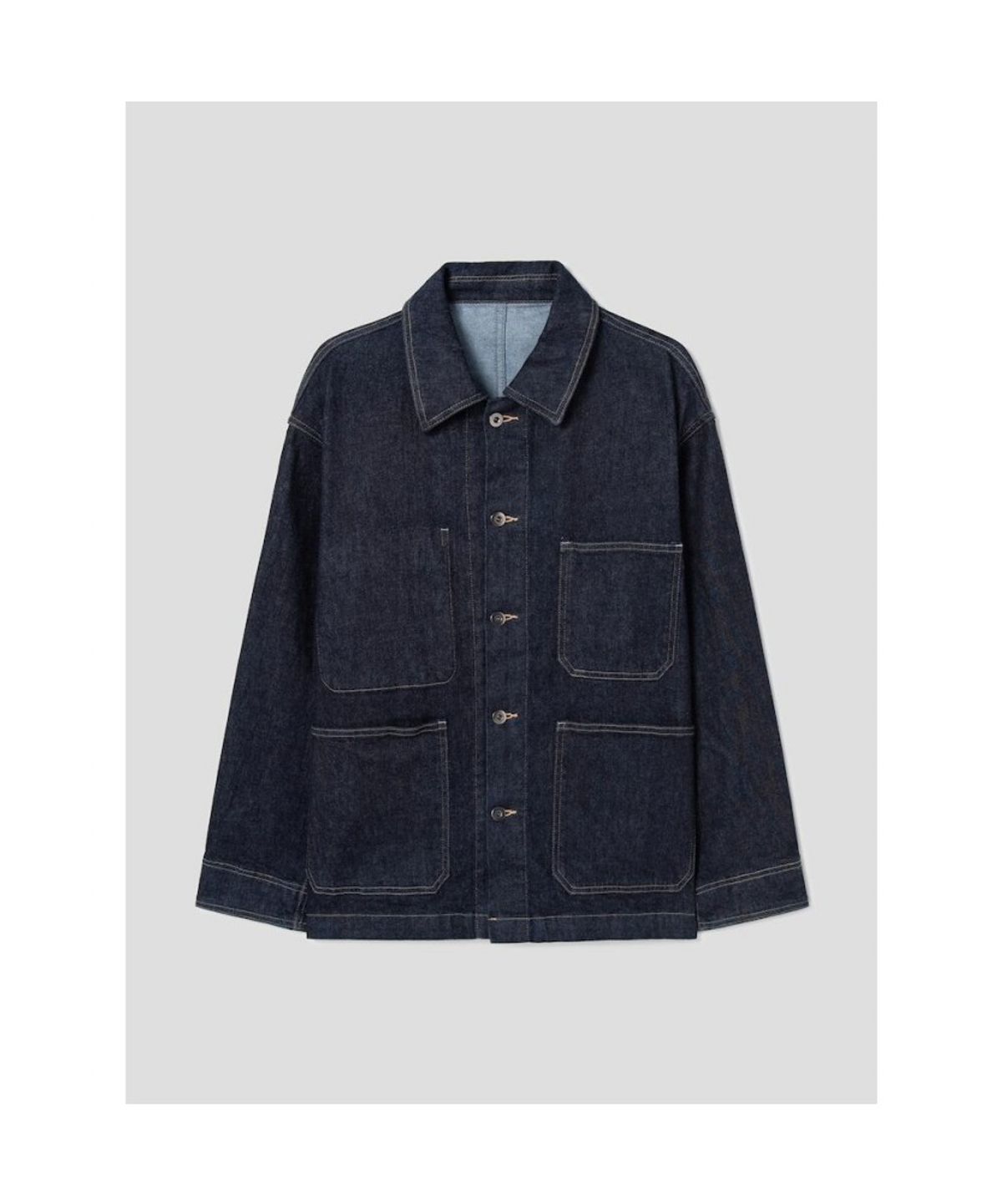 시프트지(SHIFT.G) Mallet Denim Coverall Jacket Navy