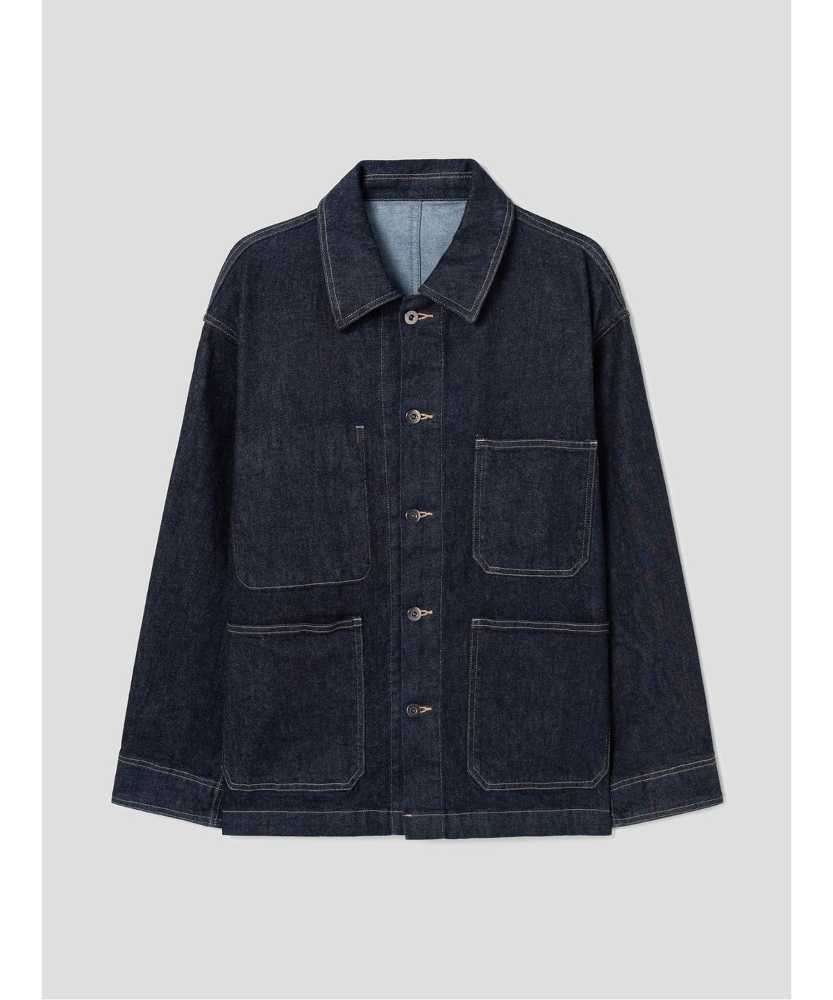 시프트지(SHIFT.G) Mallet Denim Coverall Jacket Navy