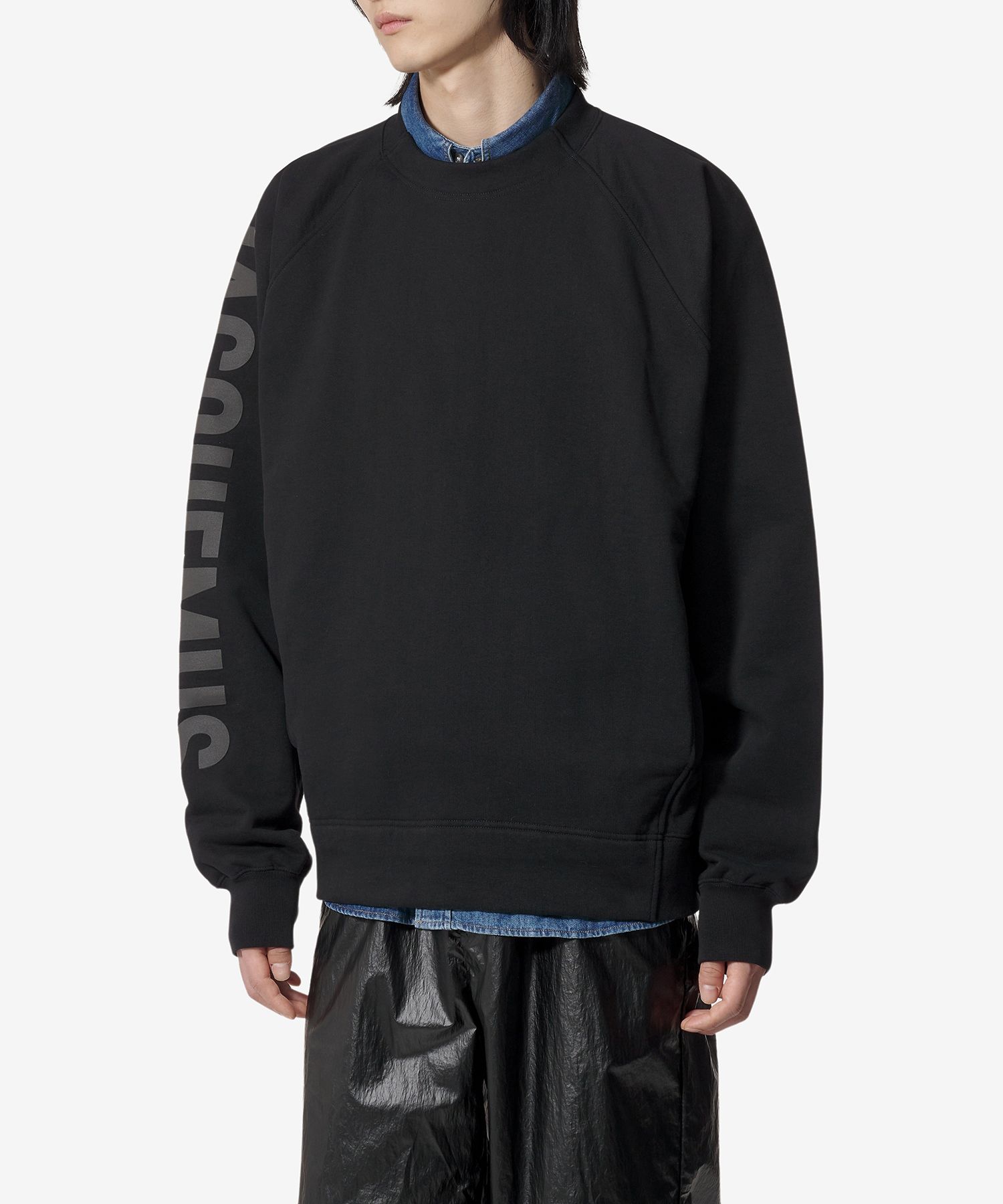 MUSINSA | JACQUEMUS Le Sweatshirt Typo Man to Man - Black