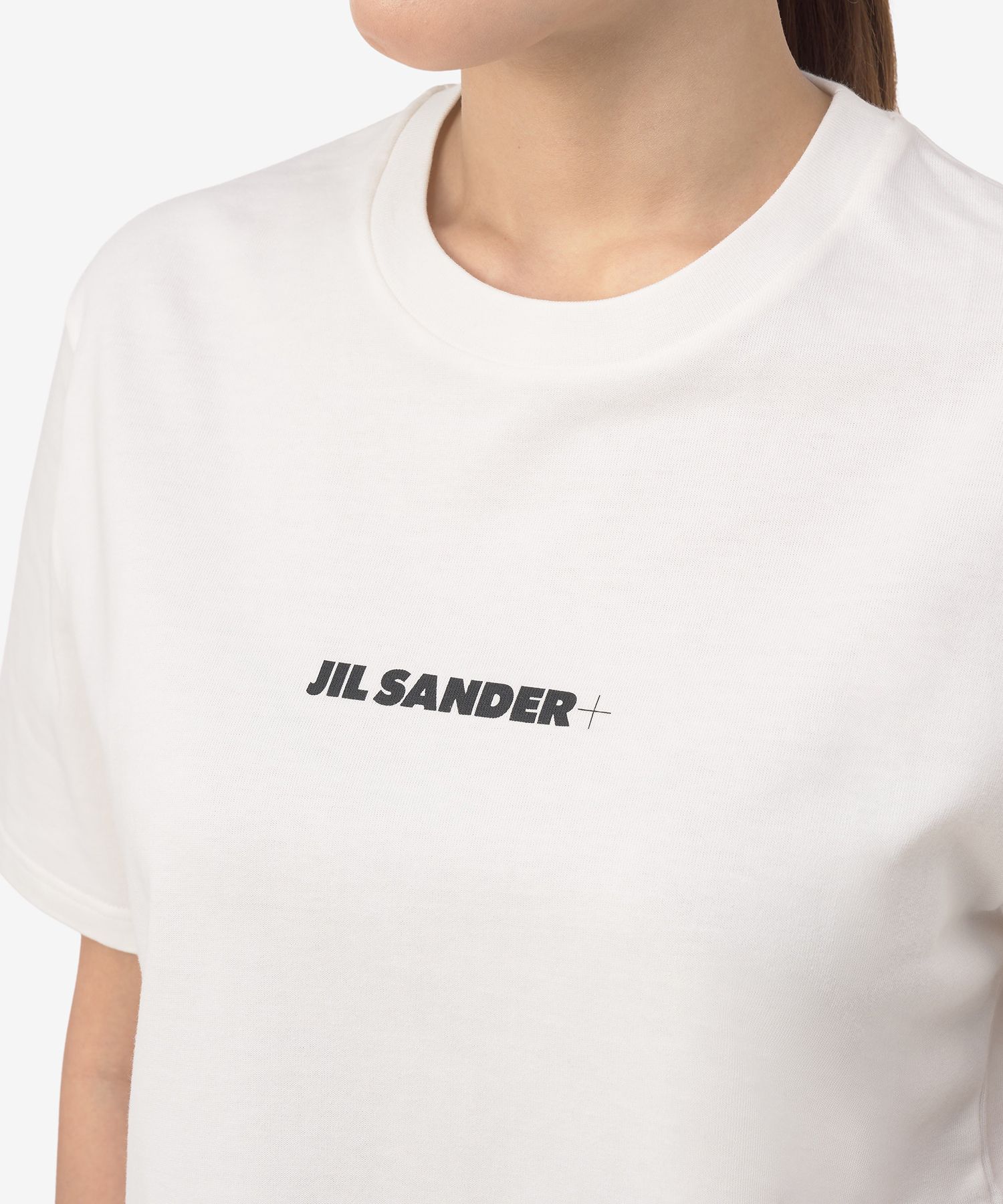 25ss【Jil Sander】Logo Short Sleeve T-shirt ★送料関税込★ Jil Sander Logo Short-Sleeved Cotton T-Shirt in White for