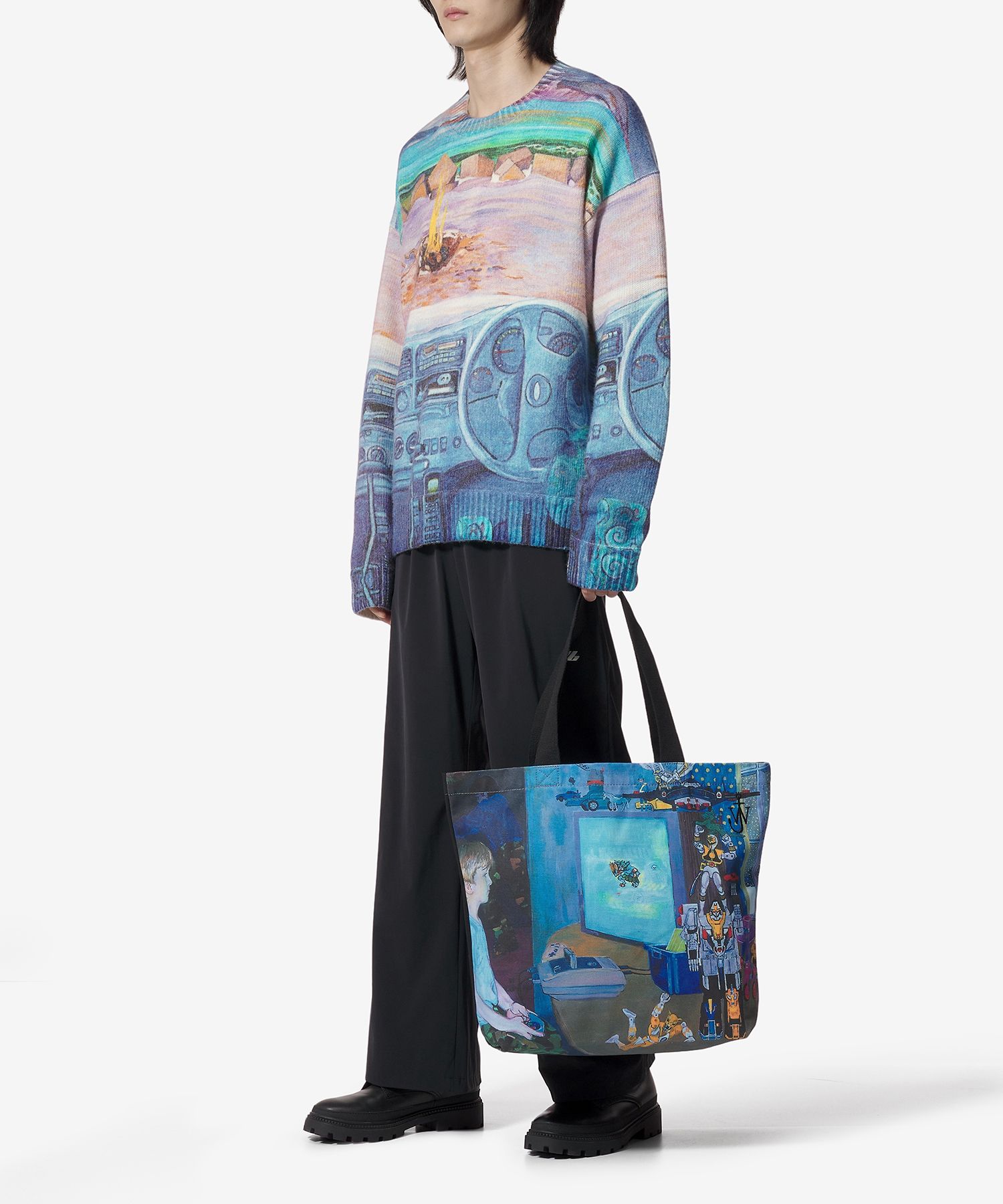 ★J W ANDERSON★ Printed Canvas Tote Bag Blue HB0498FA040480 MUSINSA | J.W.ANDERSON Printed Canvas Tote Bag - Blue