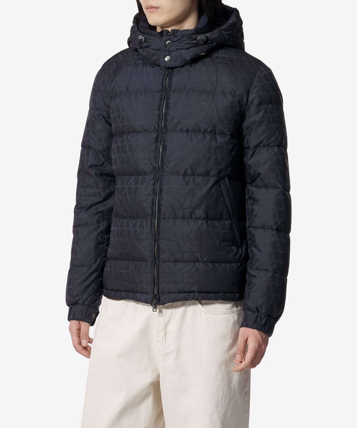 발렌티노(VALENTINO) 트왈 이코노그라프 패턴 나일론 패딩 - 네이비 / 5V3CNA319VFYE6