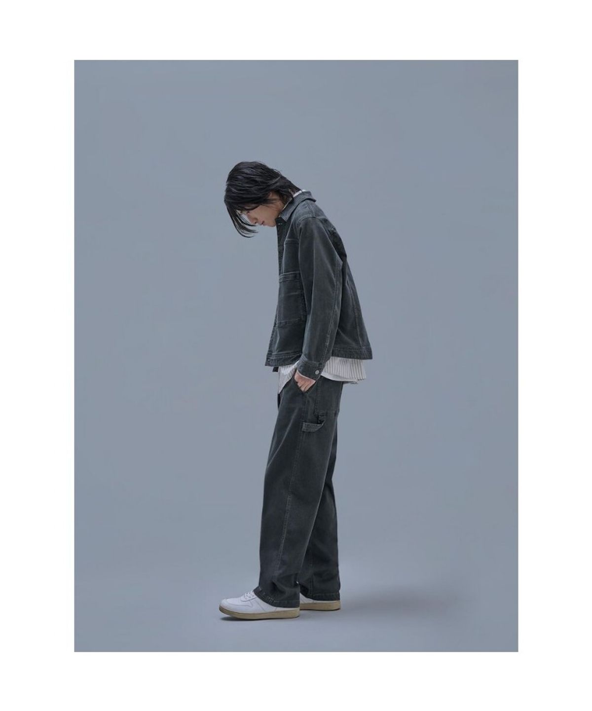시프트지(SHIFT.G) Mallet Denim Trucker Jacket Khaki Grey