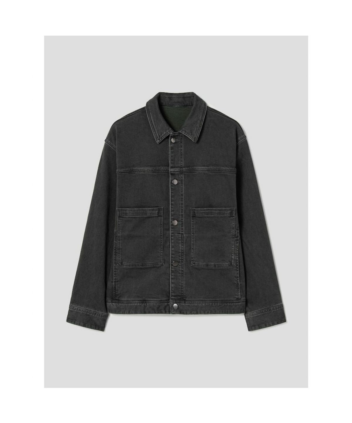 시프트지(SHIFT.G) Mallet Denim Trucker Jacket Khaki Grey