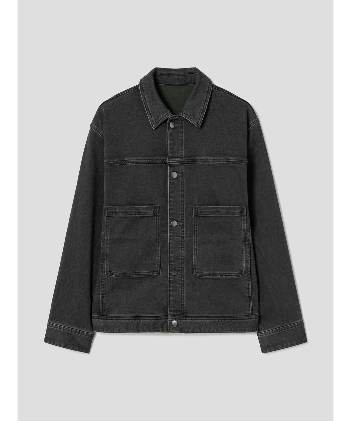 시프트지(SHIFT.G) Mallet Denim Trucker Jacket Khaki Grey