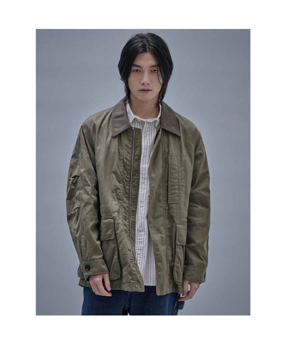 시프트지(SHIFT.G) Overfit Cotton Field Jacket Khaki