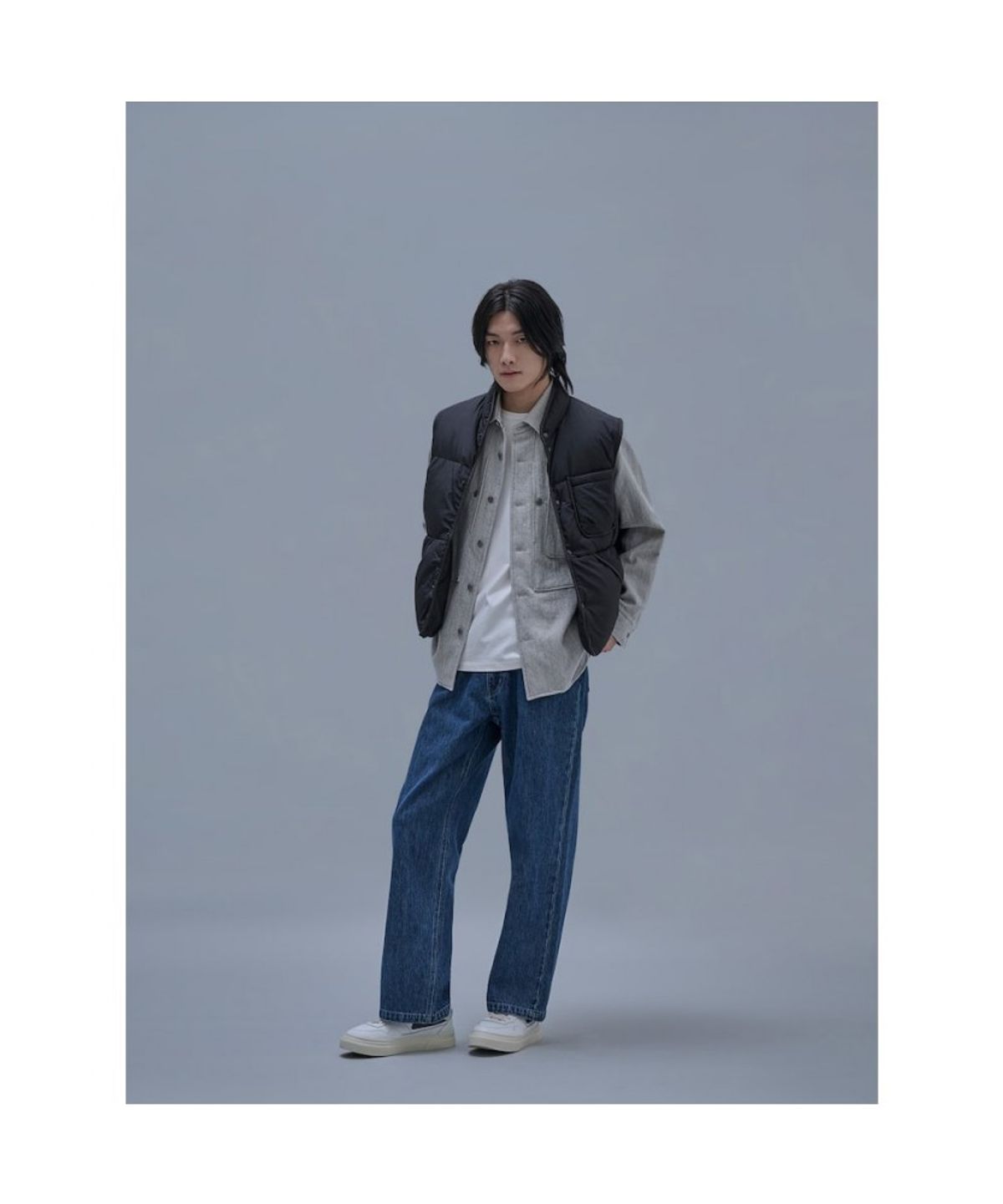 시프트지(SHIFT.G) Washed Wide Denim Pants Blue