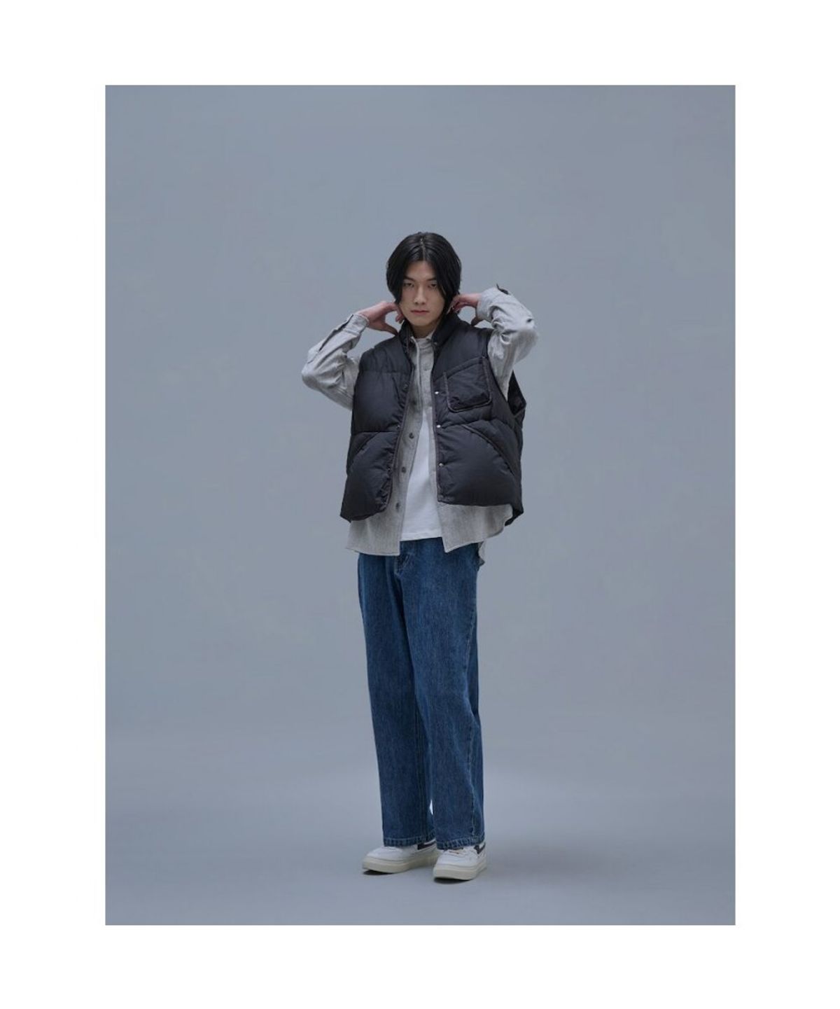 시프트지(SHIFT.G) Washed Wide Denim Pants Blue