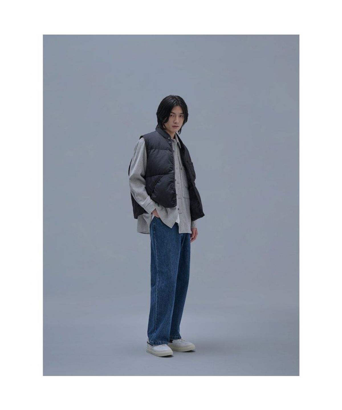 시프트지(SHIFT.G) Washed Wide Denim Pants Blue