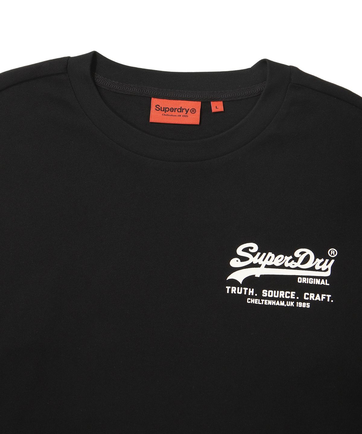 슈퍼드라이(SUPERDRY) 빈티지 스몰 로고 긴팔 티셔츠 블랙