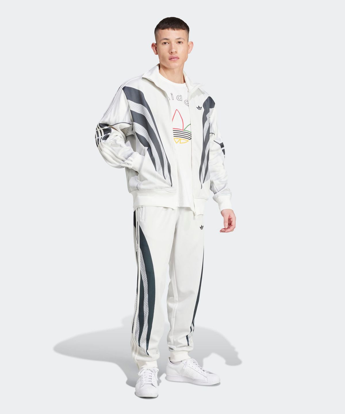 아디다스(ADIDAS) 프리미엄 Q3 프린트 트랙 팬츠 - 화이트 / IZ1637