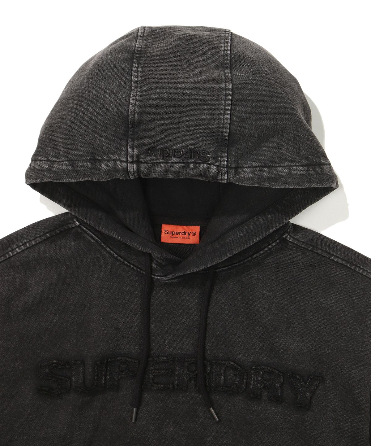 슈퍼드라이(SUPERDRY) 빈티지 가먼트 워싱 후드티셔츠 블랙