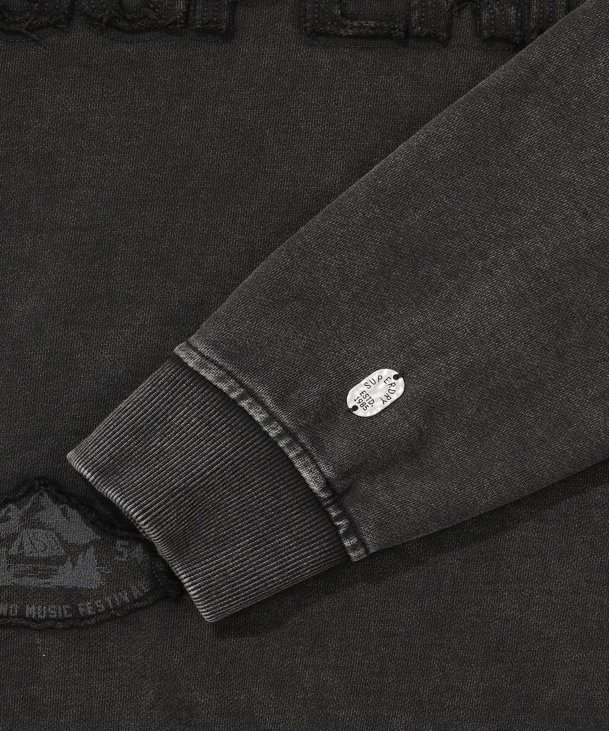 슈퍼드라이(SUPERDRY) 빈티지 가먼트 워싱 후드티셔츠 블랙