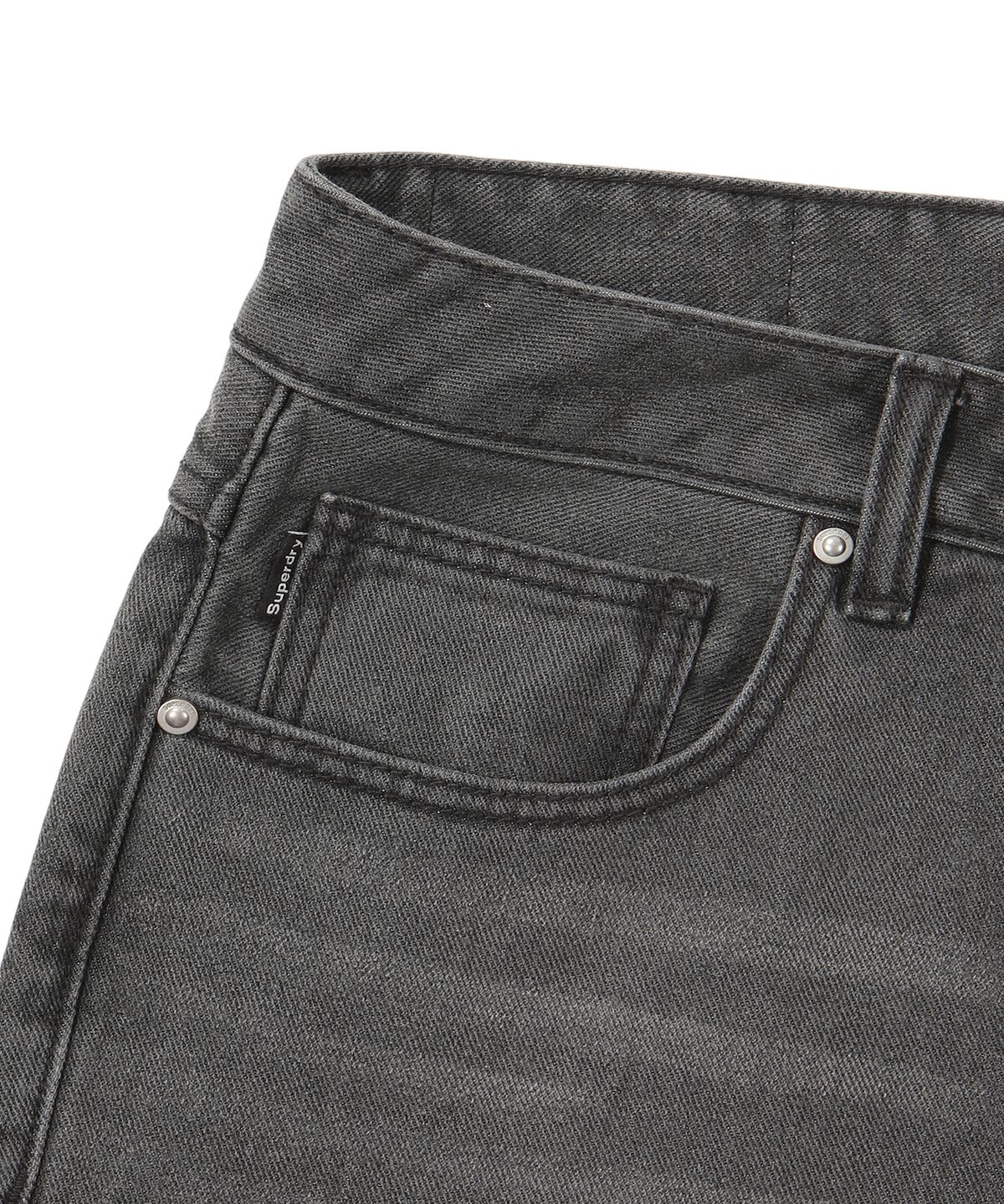 슈퍼드라이(SUPERDRY) 아이코닉 와이드 데님 팬츠 그레이
