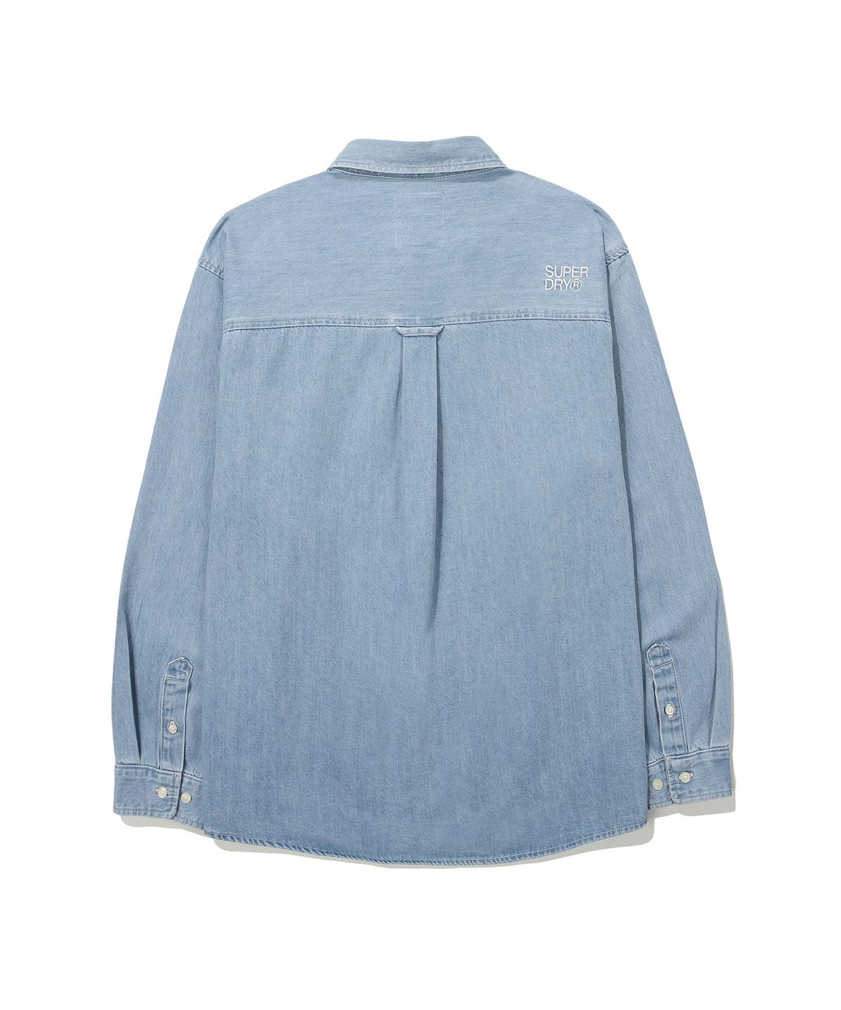 슈퍼드라이(SUPERDRY) 에센셜 세미 오버핏 데님 셔츠 인디고