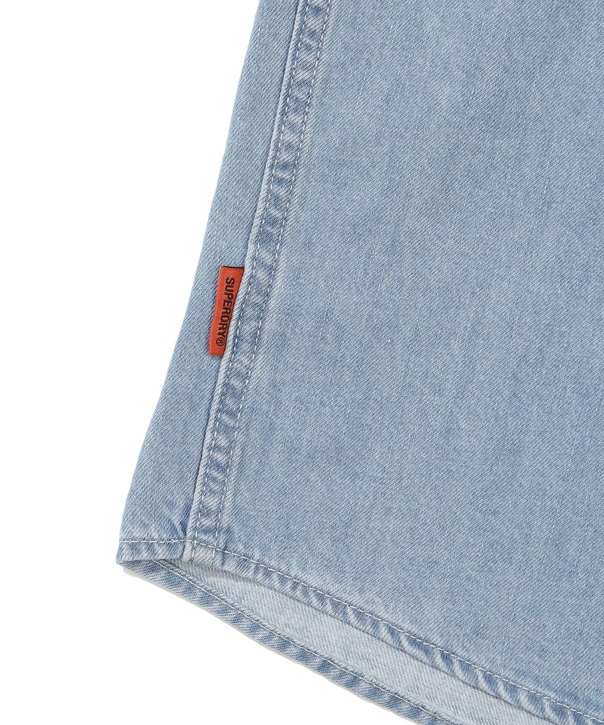 슈퍼드라이(SUPERDRY) 에센셜 세미 오버핏 데님 셔츠 인디고