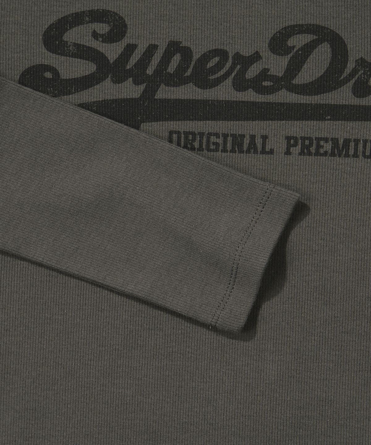 슈퍼드라이(SUPERDRY) W 빈티지 빅 로고 크롭 긴팔 티셔츠 다크그레이