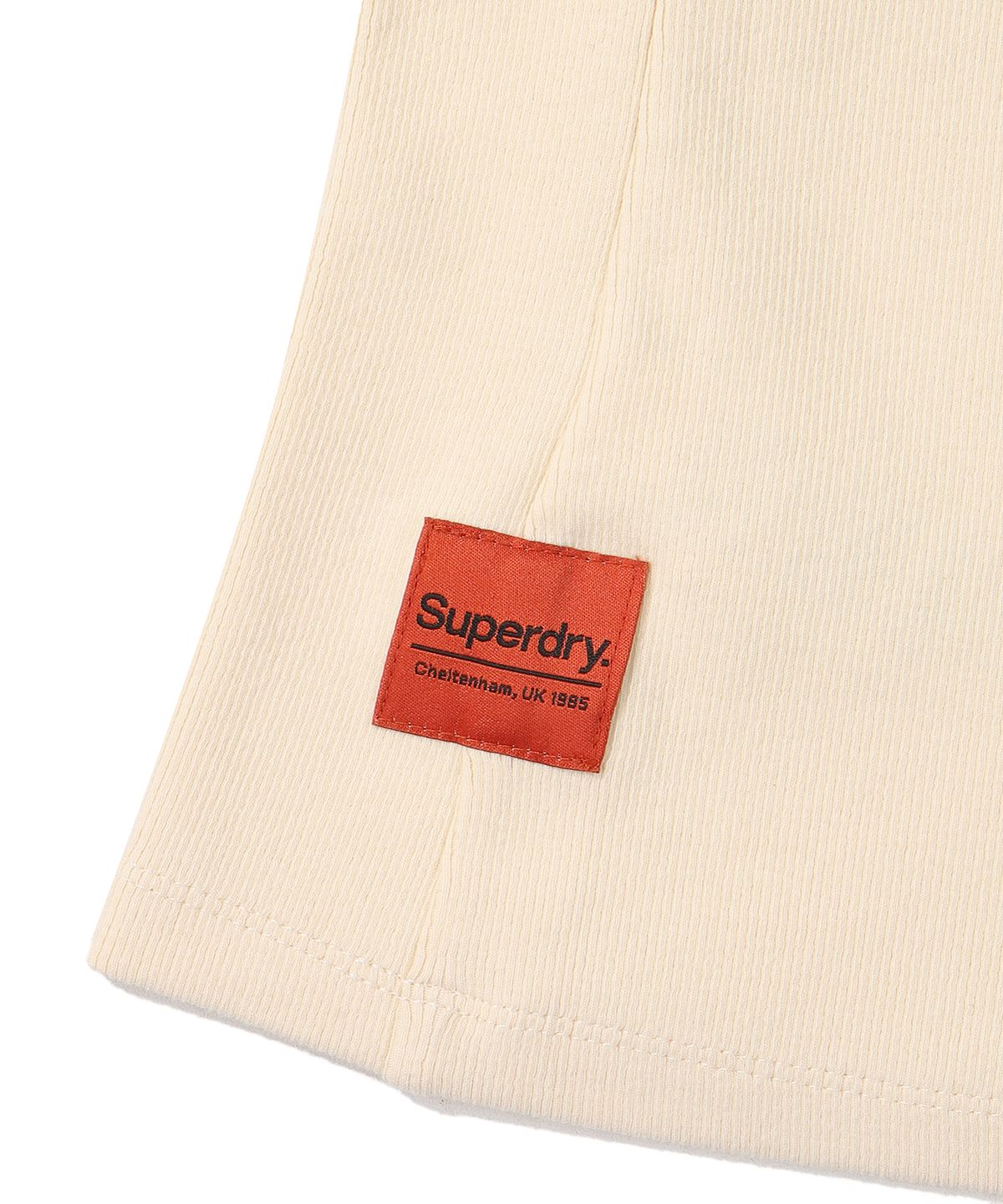 슈퍼드라이(SUPERDRY) W 빈티지 빅 로고 크롭 긴팔 티셔츠 아이보리