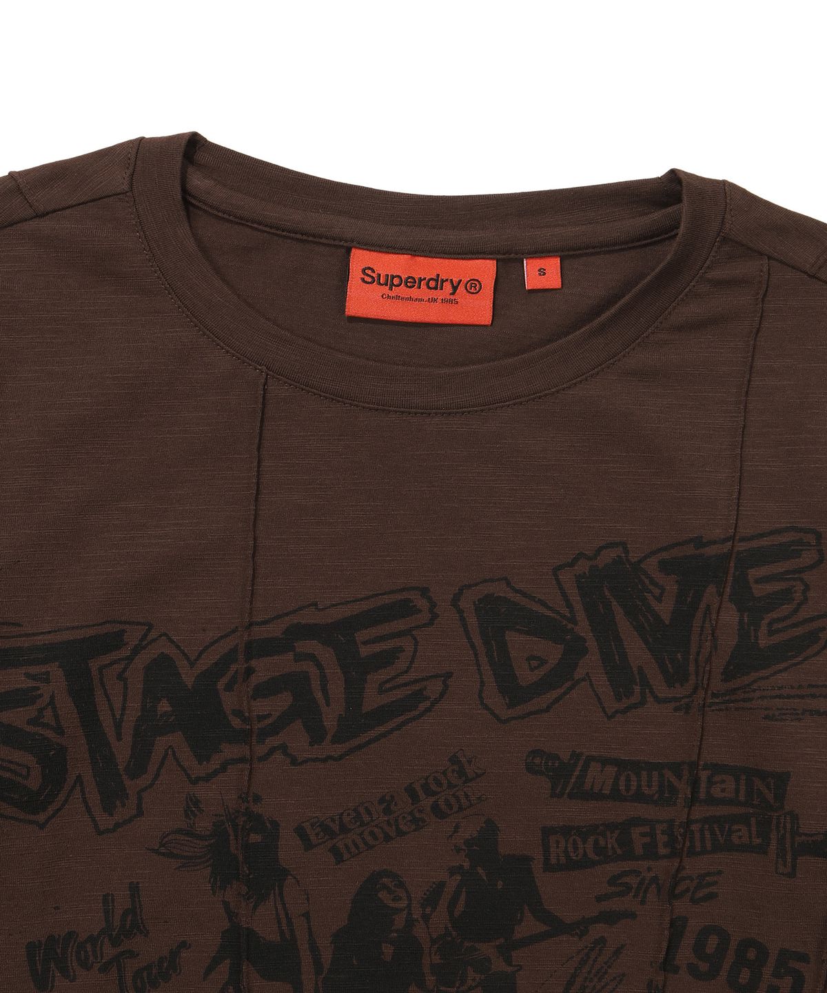 슈퍼드라이(SUPERDRY) W 브리티쉬 핀턱 크롭 긴팔 티셔츠 브라운