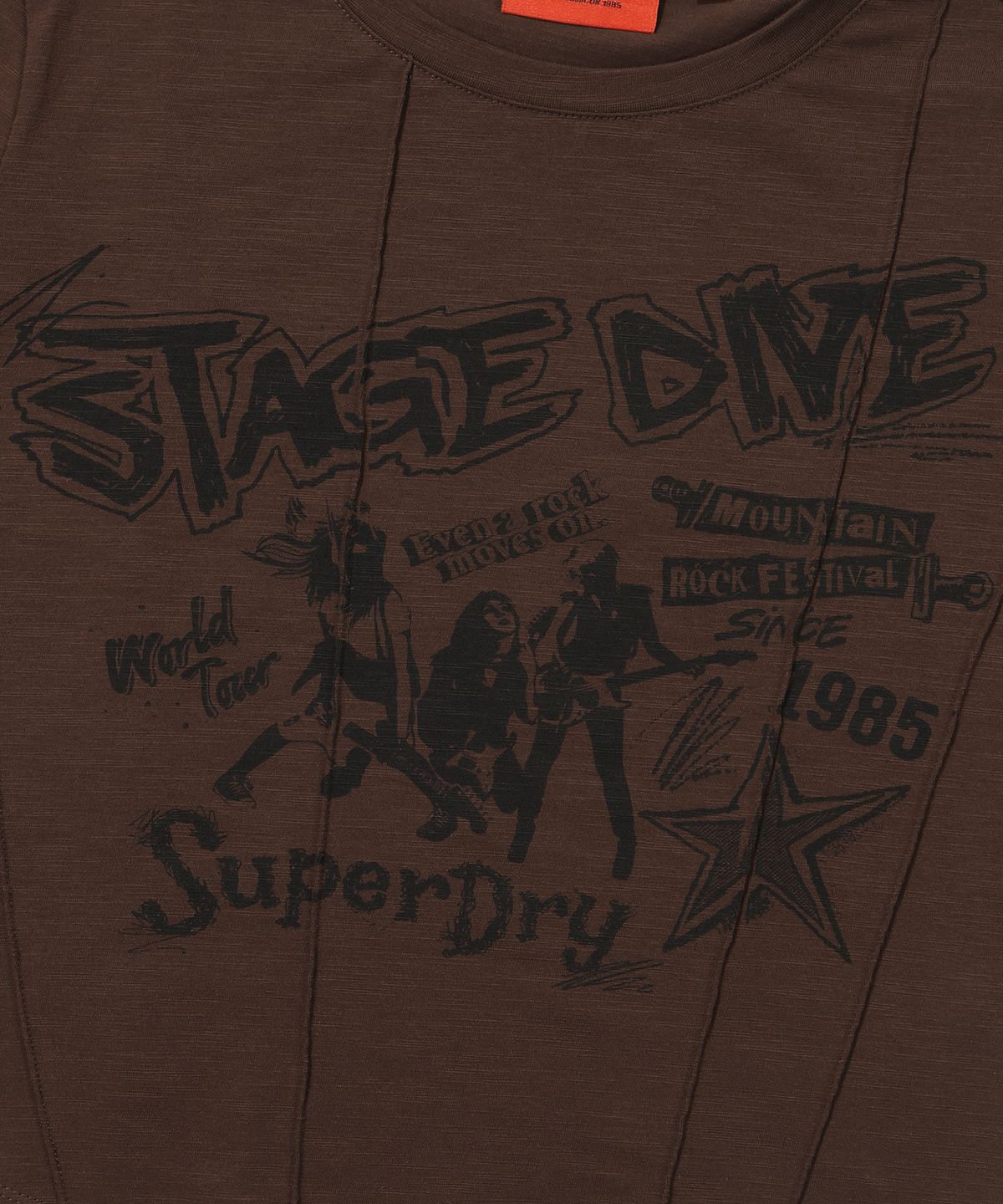 슈퍼드라이(SUPERDRY) W 브리티쉬 핀턱 크롭 긴팔 티셔츠 브라운