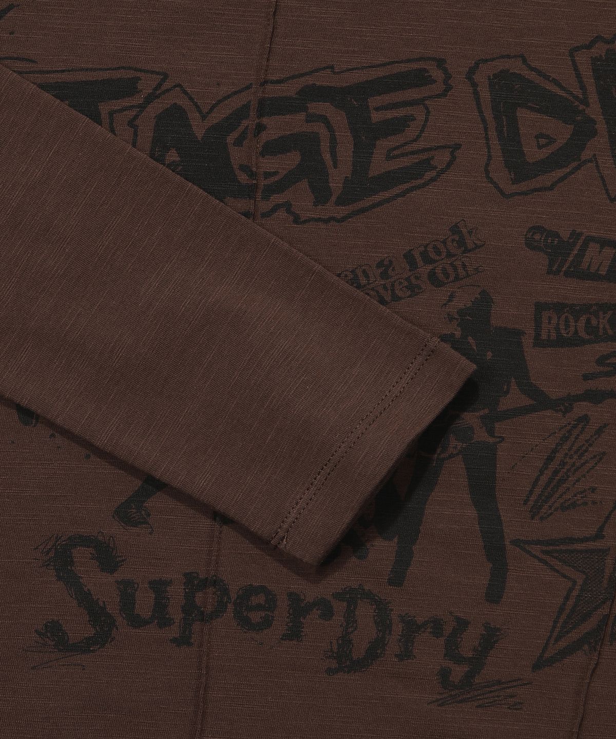 슈퍼드라이(SUPERDRY) W 브리티쉬 핀턱 크롭 긴팔 티셔츠 브라운