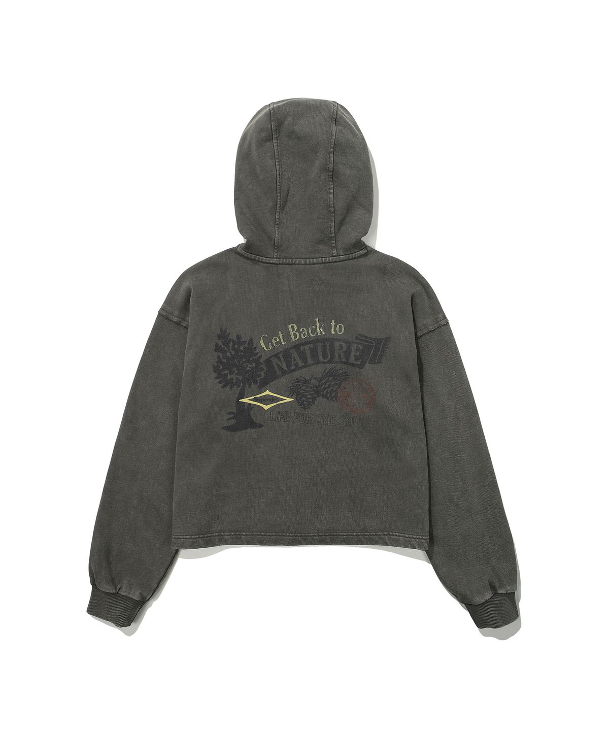 슈퍼드라이(SUPERDRY) W 빈티지 가먼트 워싱 크롭 후드티셔츠 다크그레이