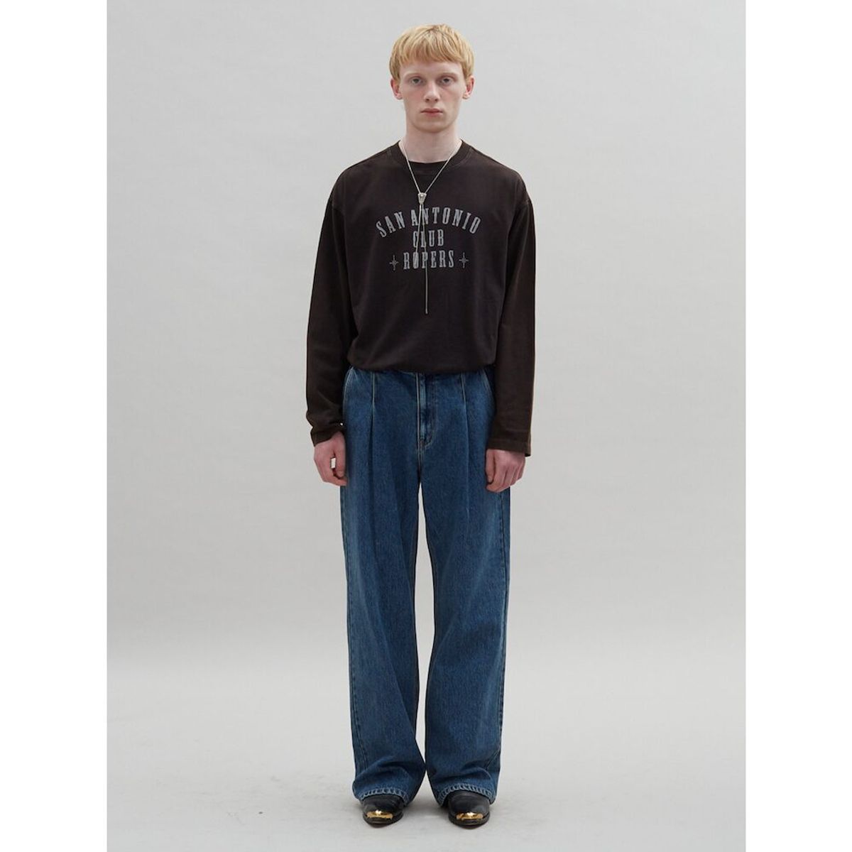 샌드 사운드(SAND SOUND) One Tuck Signature Wide Denim  Blue