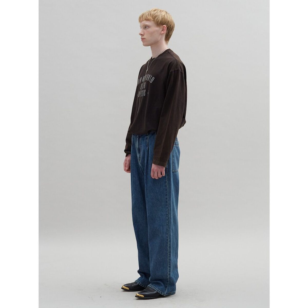 샌드 사운드(SAND SOUND) One Tuck Signature Wide Denim  Blue