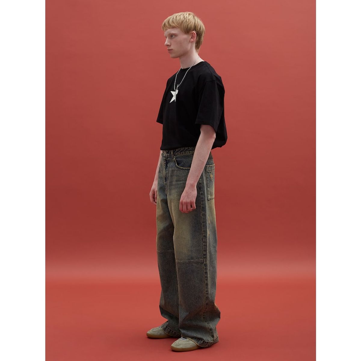 샌드 사운드(SAND SOUND) Vintage Washed SemiWide Denim  Khaki