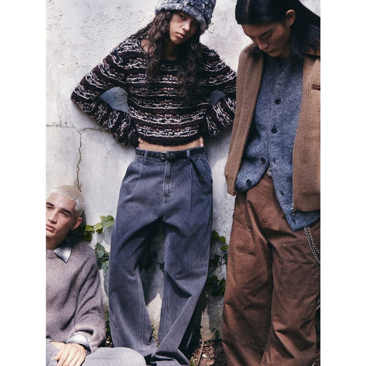 샌드 사운드(SAND SOUND) One Tuck Signature Wide Denim  Ash