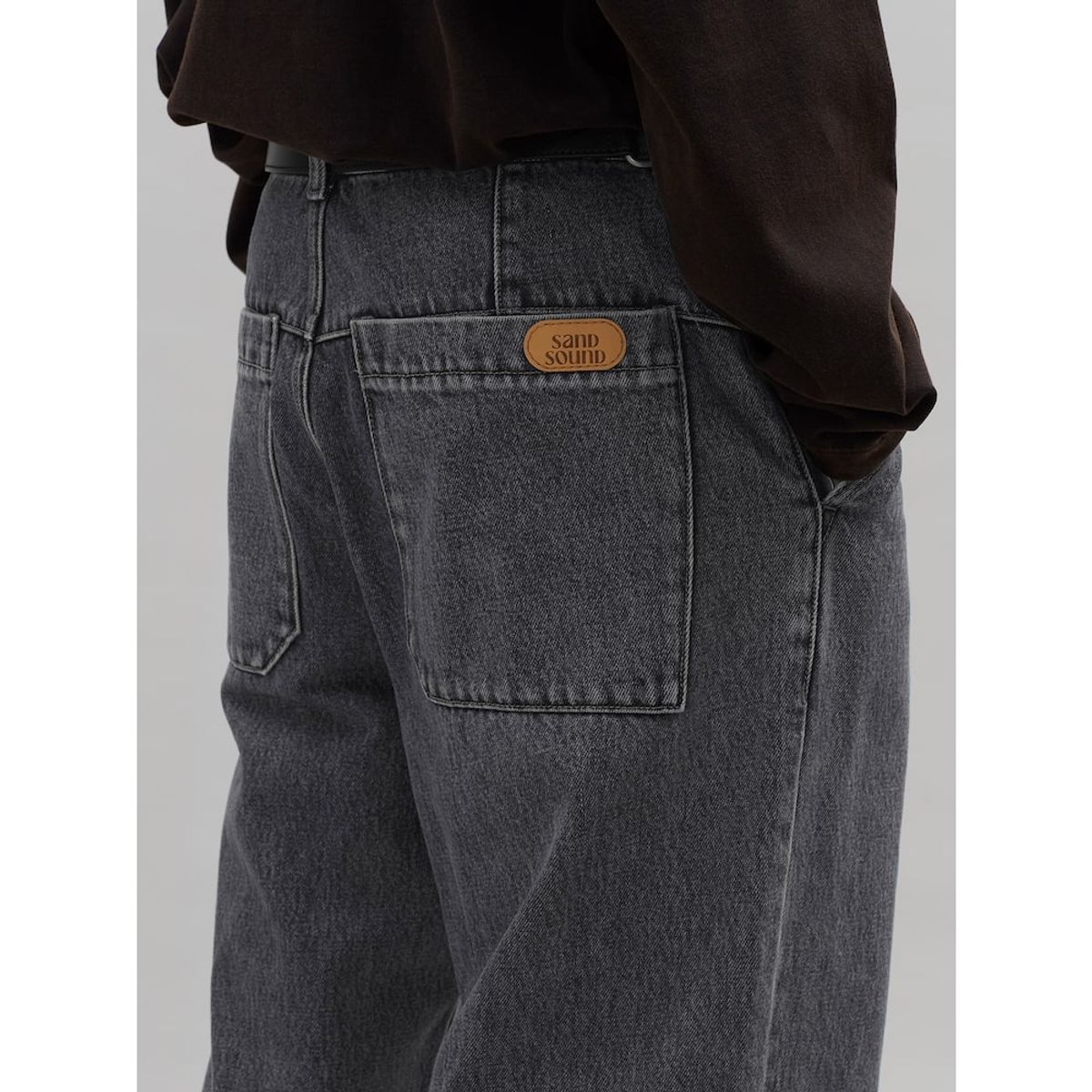 샌드 사운드(SAND SOUND) One Tuck Signature Wide Denim  Ash
