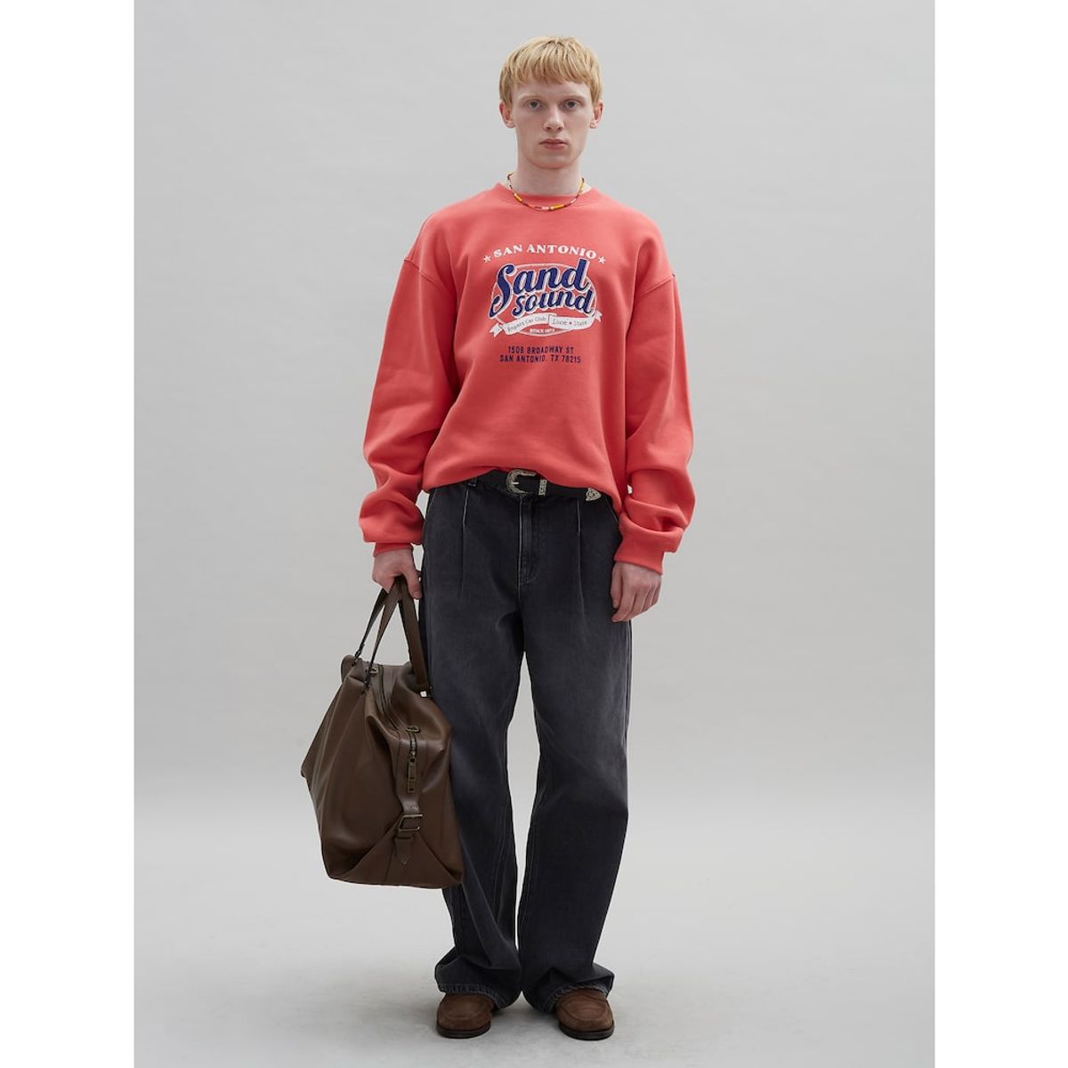 샌드 사운드(SAND SOUND) One Tuck Signature Wide Denim  Ash