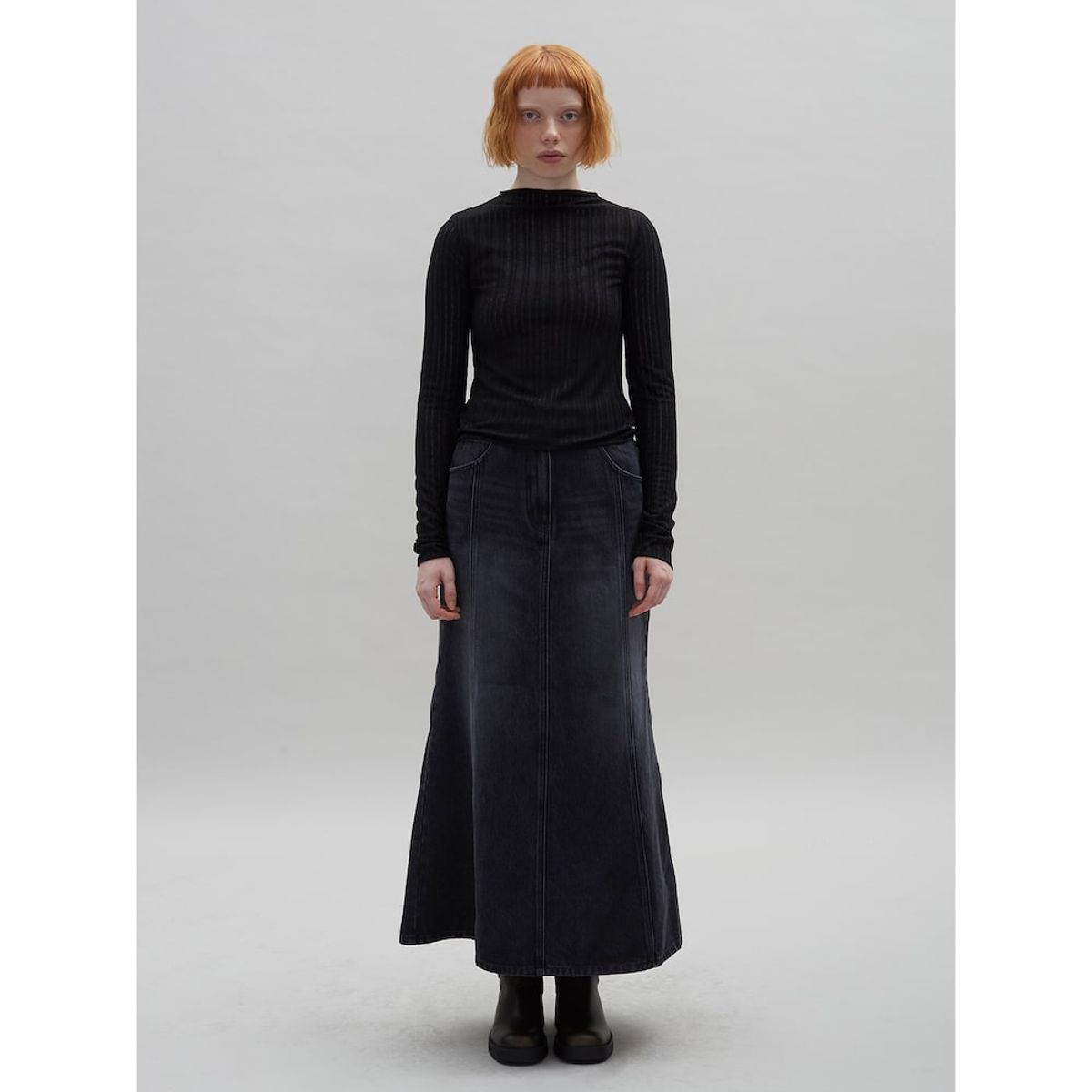 샌드 사운드(SAND SOUND) Mermaid Denim Skirt  Ash