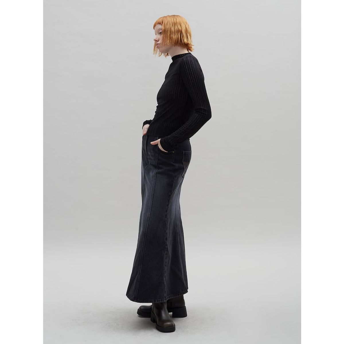 샌드 사운드(SAND SOUND) Mermaid Denim Skirt  Ash