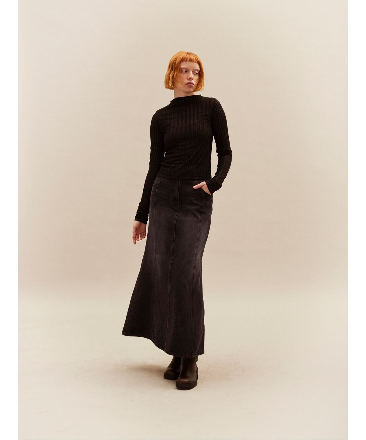 샌드 사운드(SAND SOUND) Mermaid Denim Skirt  Ash