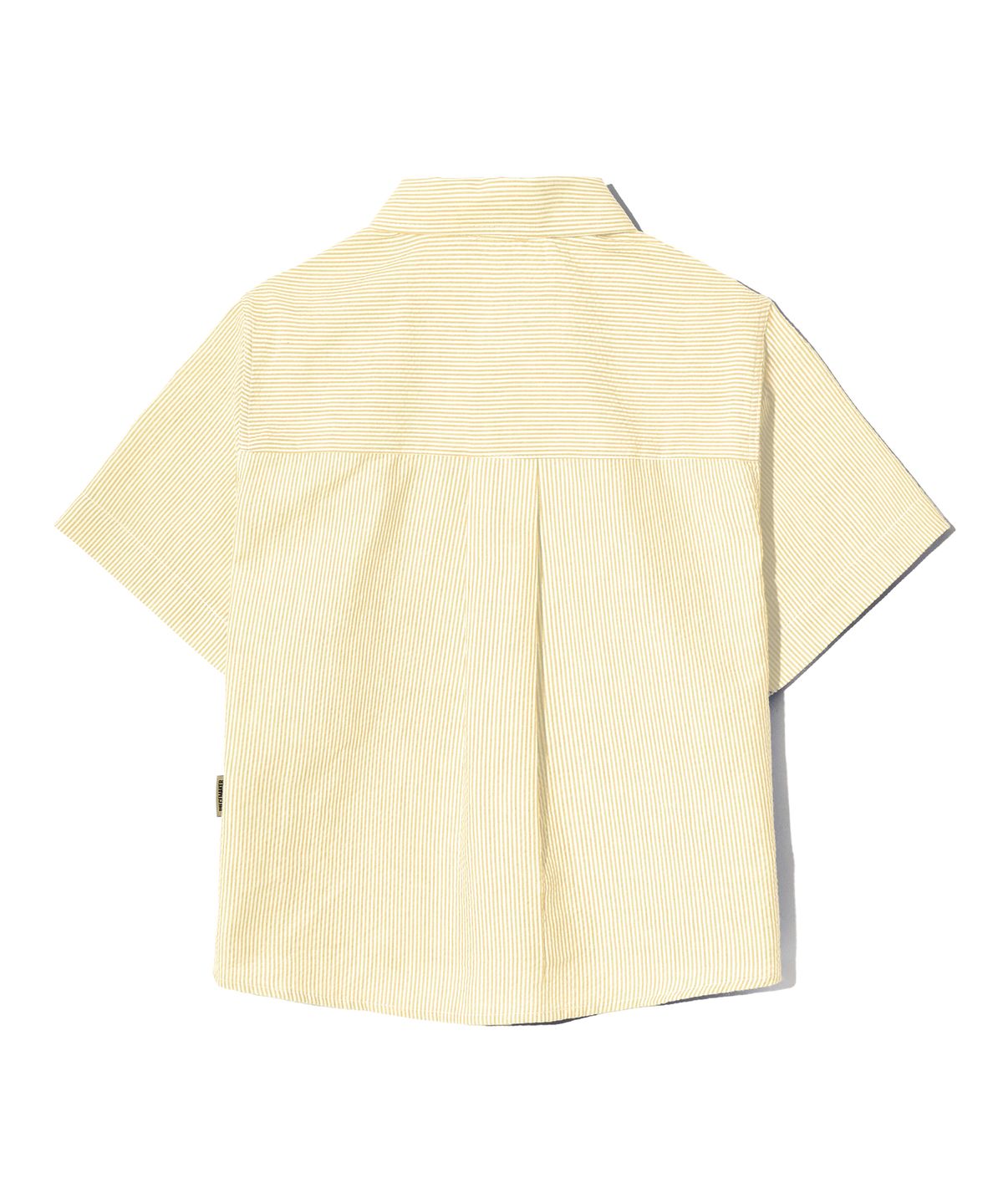 피스메이커(PIECE MAKER) SEERSUCKER POCKET CROP STRIPE SHIRTS (YELLOW)